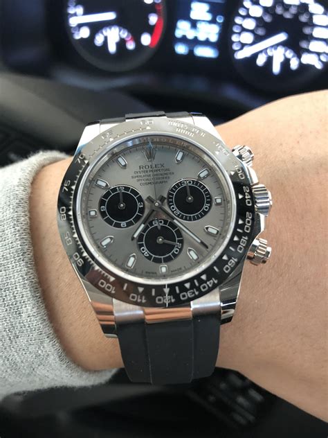 rolex daytona wrist white gold|daytona white gold oysterflex 2023.